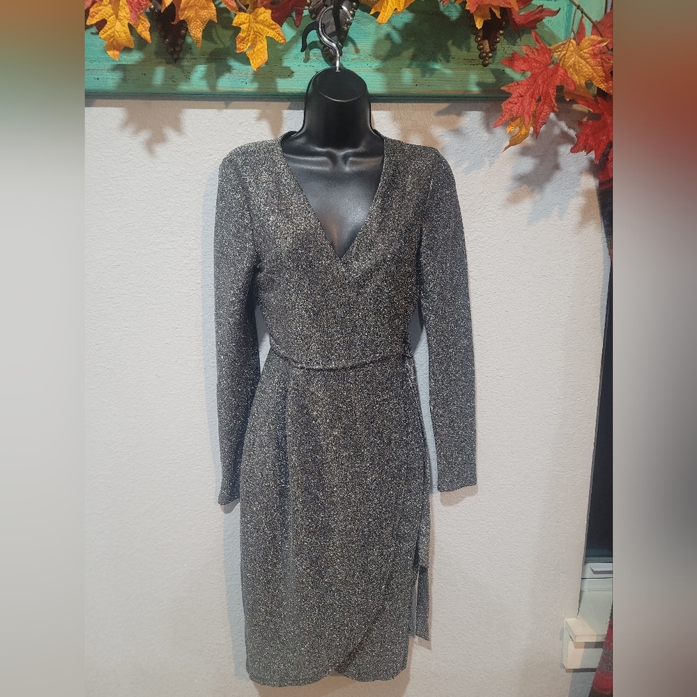 Stunning long sleeve wrap dress